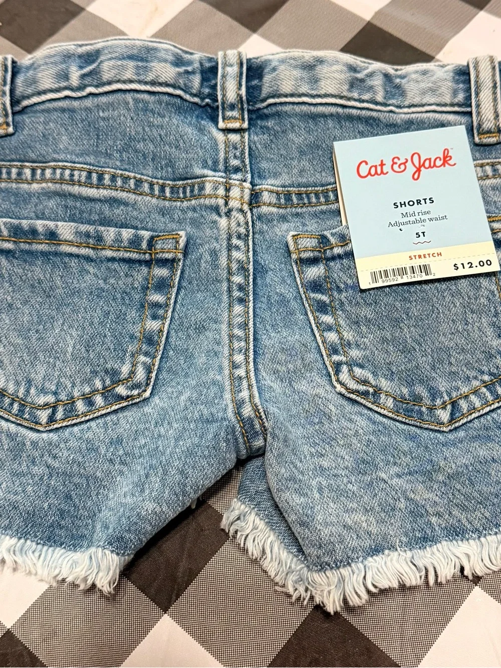 Cat & Jack Light Blue Denim Shorts with Star Embroidery